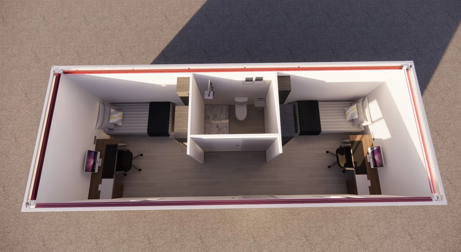 two bedroom house in 3x8m-6 two bedroom house in 3x8m-6